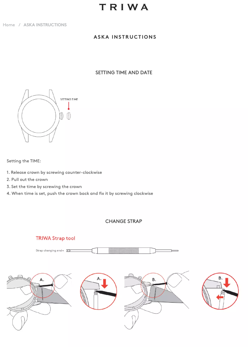 Page 1 de la notice Manuel utilisateur Triwa Aska