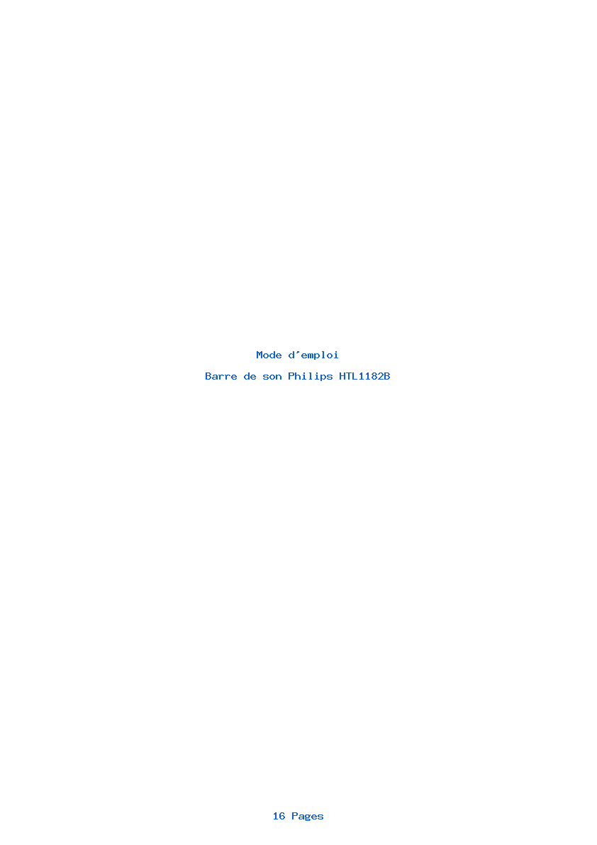 Page 1 de la notice Mode d'emploi Philips HTL1182B