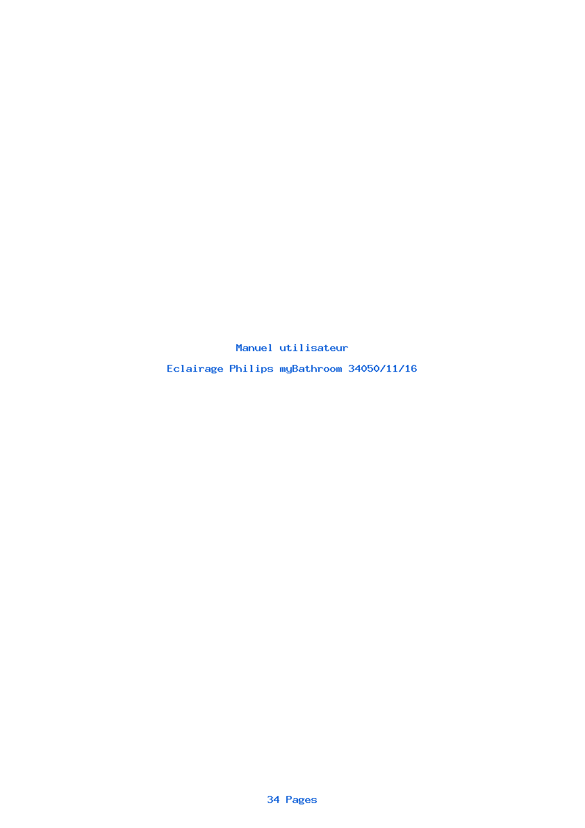 Page 1 de la notice Manuel utilisateur Philips myBathroom 34050/11/16
