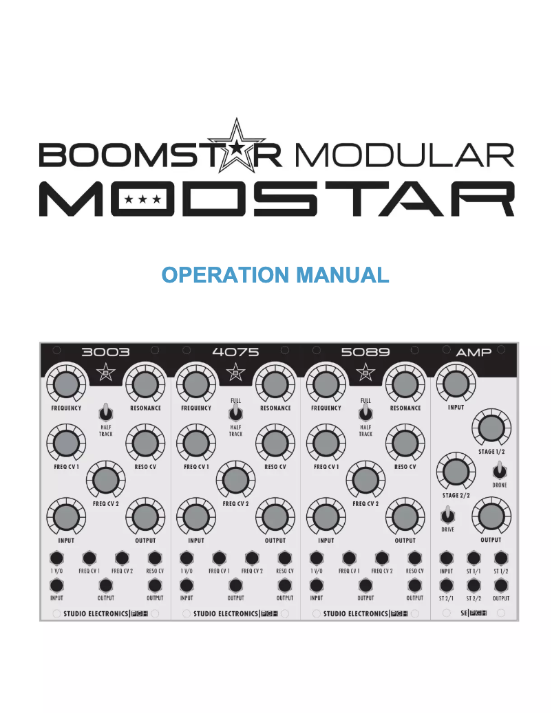 Page 1 de la notice Manuel utilisateur Studio Electronics Boomstar Modular Amp