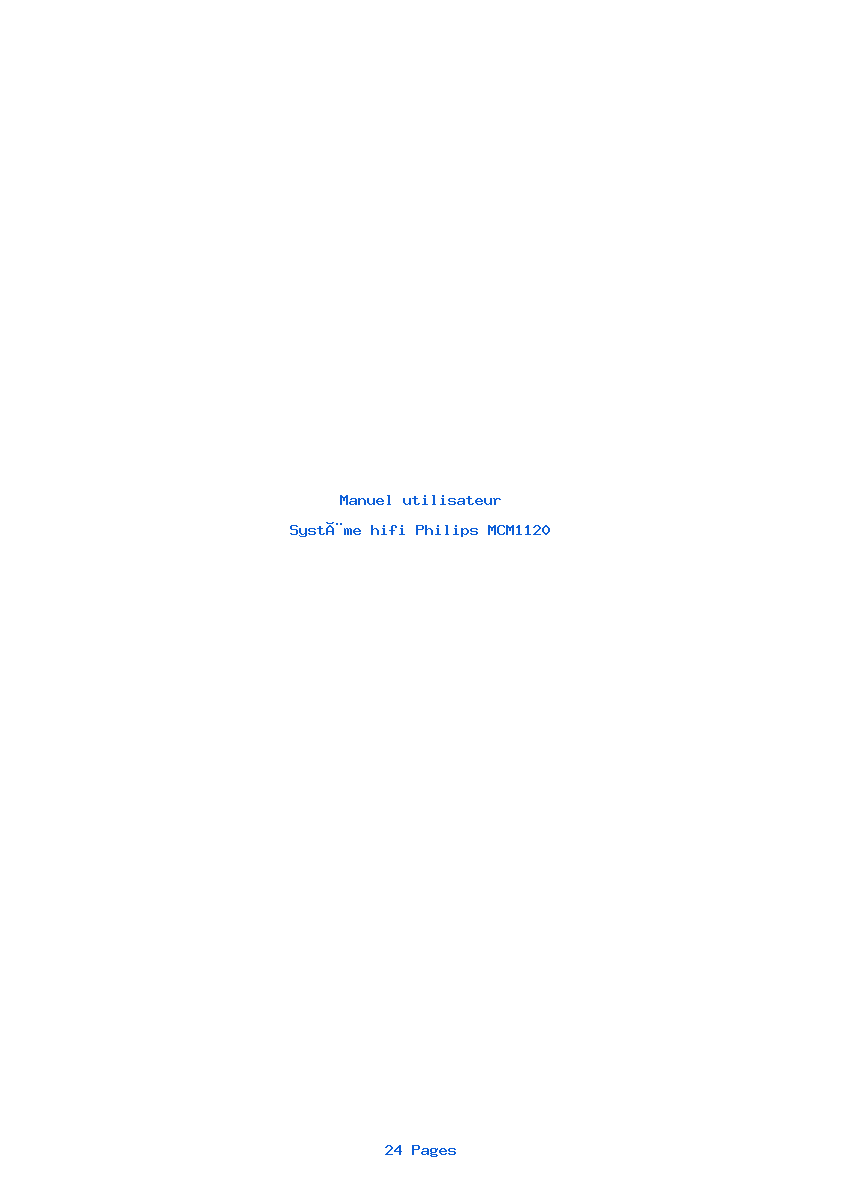 Page 1 de la notice Manuel utilisateur Philips MCM1120