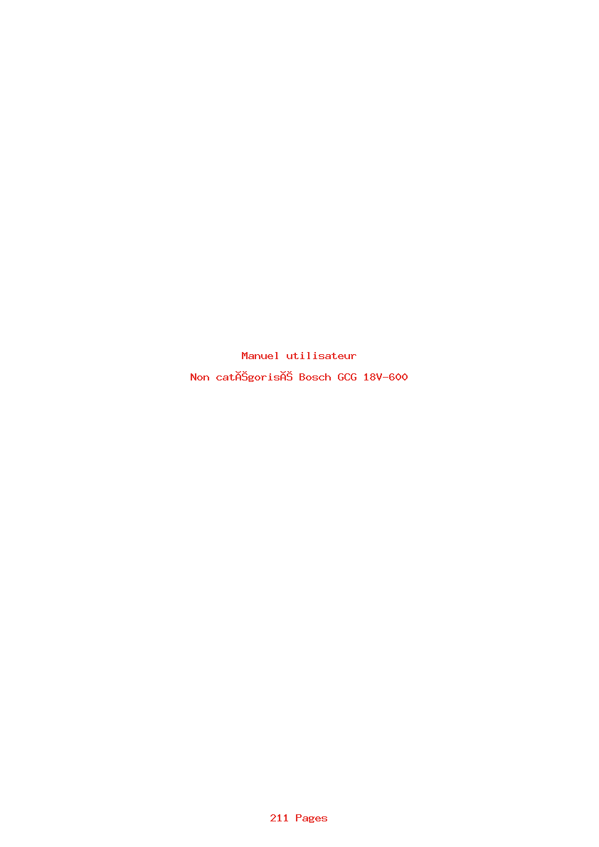 Page 1 de la notice Manuel utilisateur Bosch GCG 18V-600