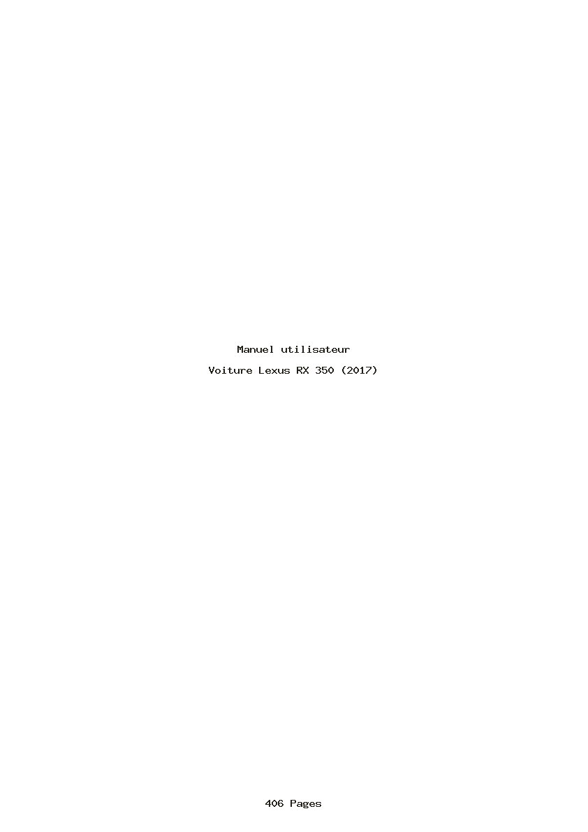 Page 1 de la notice Manuel utilisateur Lexus RX 350 (2017)