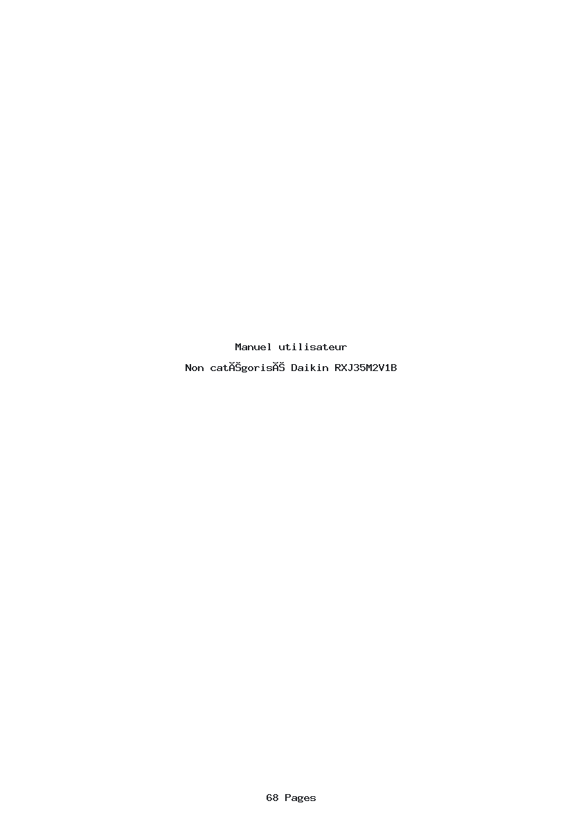 Page 1 de la notice Manuel utilisateur Daikin RXJ35M2V1B