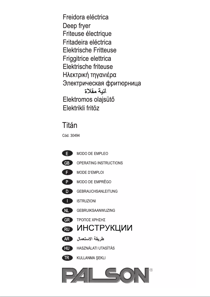 Page 1 de la notice Manuel utilisateur Palson Titán 30494