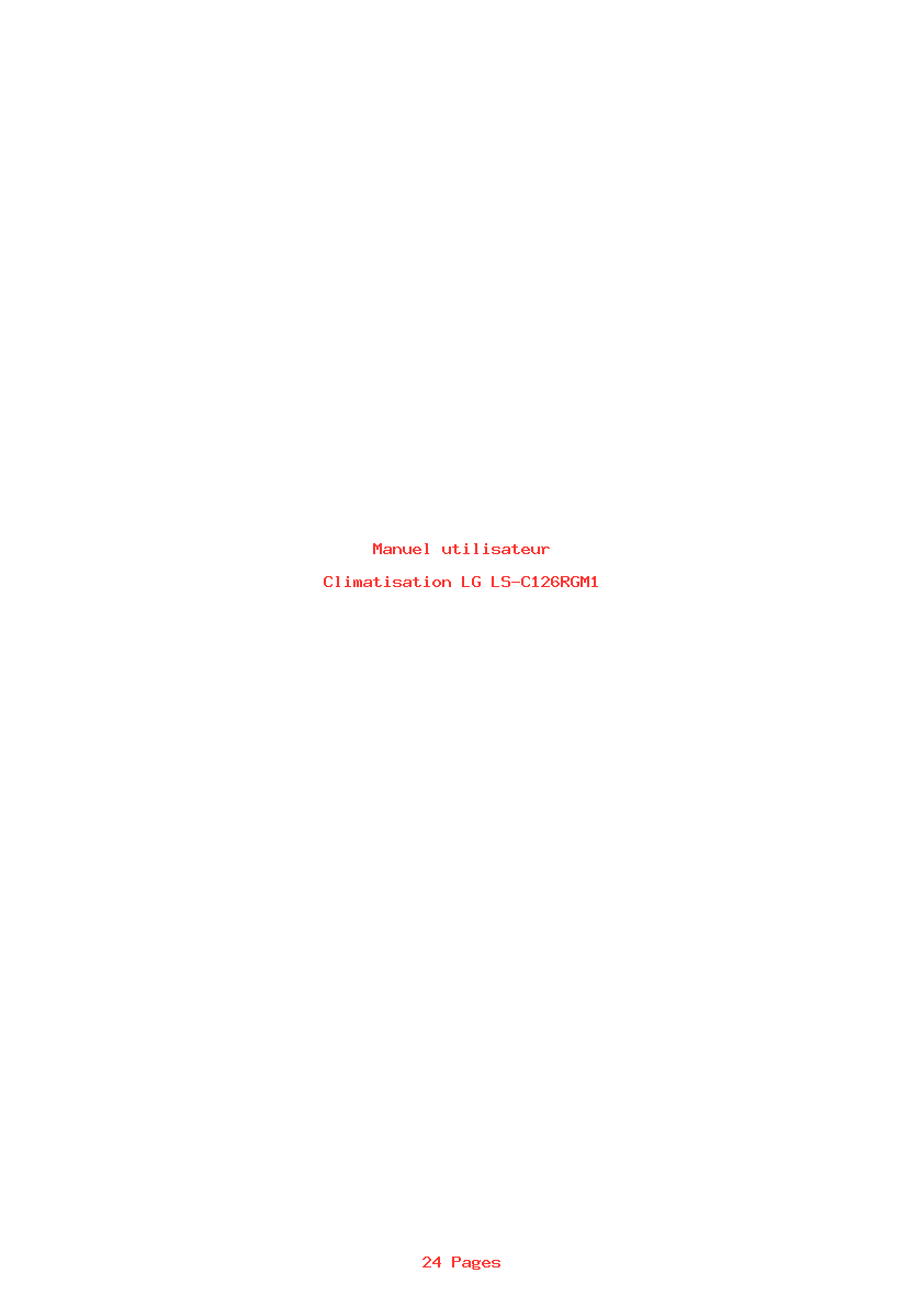 Page 1 de la notice Manuel utilisateur LG LS-C126RGM1