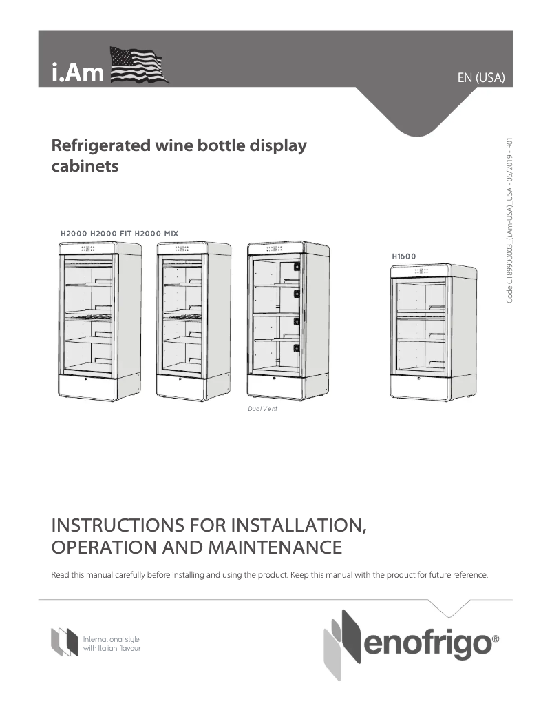 Page 1 de la notice Manuel utilisateur Enofrigo i.Am H2000