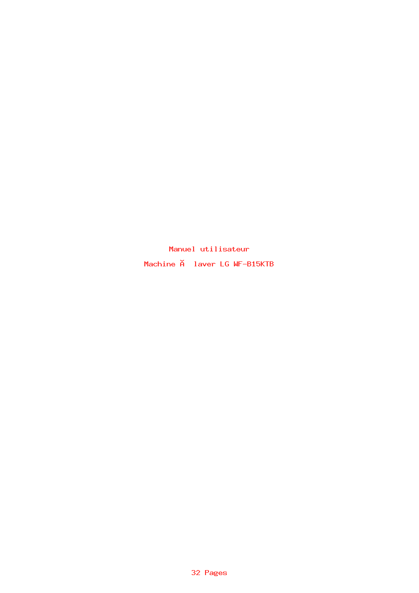 Page 1 de la notice Manuel utilisateur LG WF-B15KTB