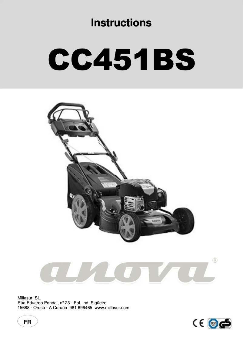 Page 1 de la notice Manuel utilisateur Anova CC451BS