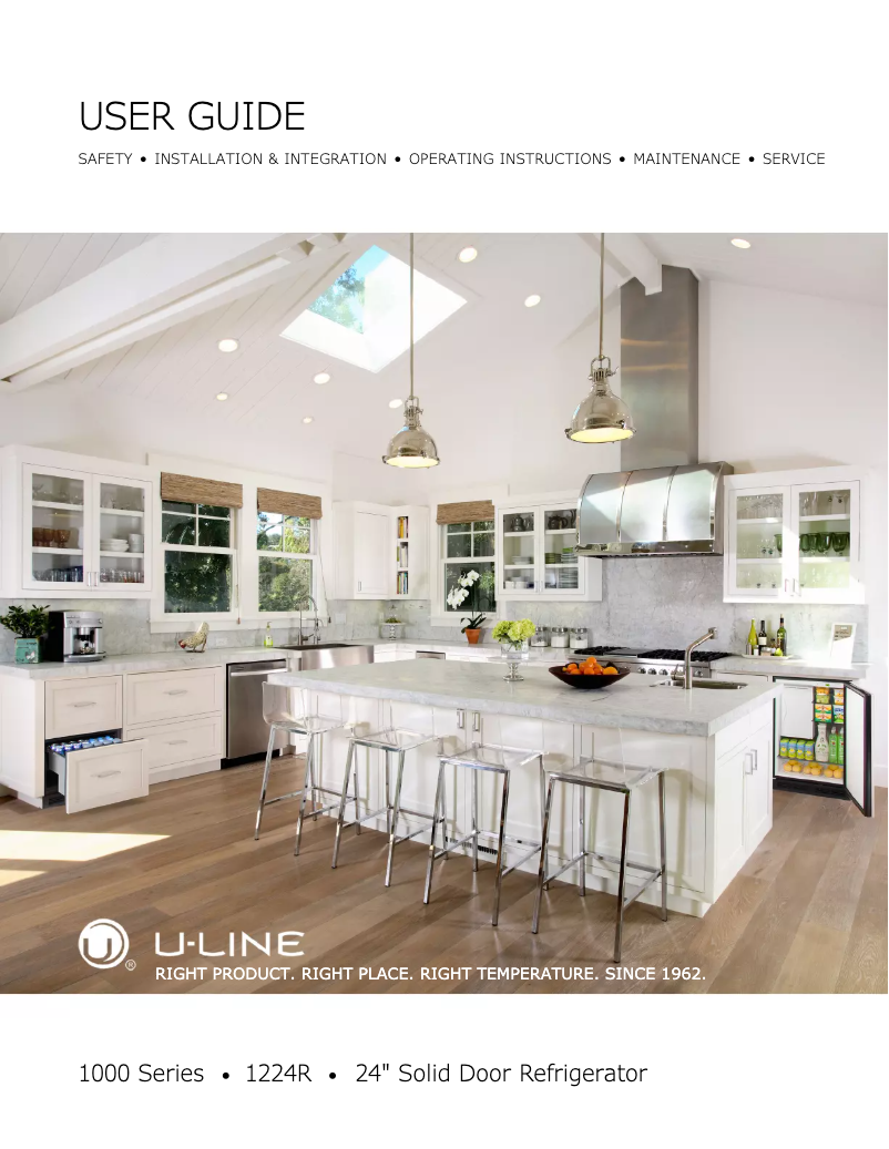 Page 1 de la notice Manuel utilisateur U-Line U-1224RW-00B