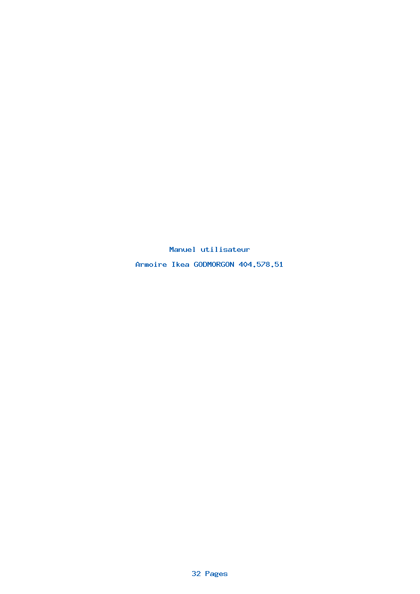 Page 1 de la notice Manuel utilisateur Ikea GODMORGON 404.578.51