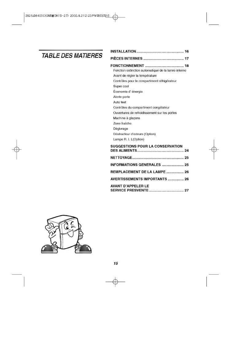 Page 1 de la notice Manuel utilisateur LG GR-S642AVQ