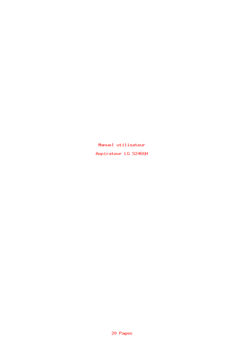 Page 1 de la notice Manuel utilisateur LG S246GH