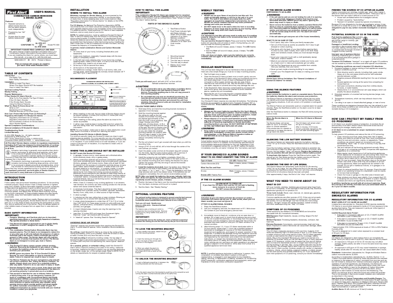 Page 1 de la notice Manuel utilisateur First Alert PRC700