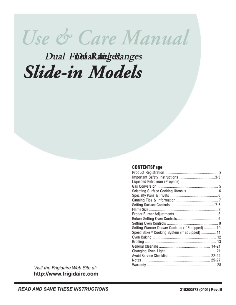 Page 1 de la notice Manuel utilisateur Frigidaire GLCS378DB