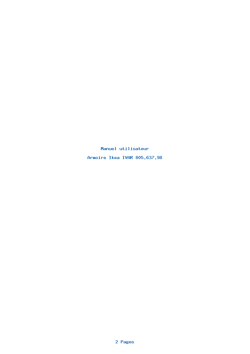 Page 1 de la notice Manuel utilisateur Ikea IVAR 805.637.98