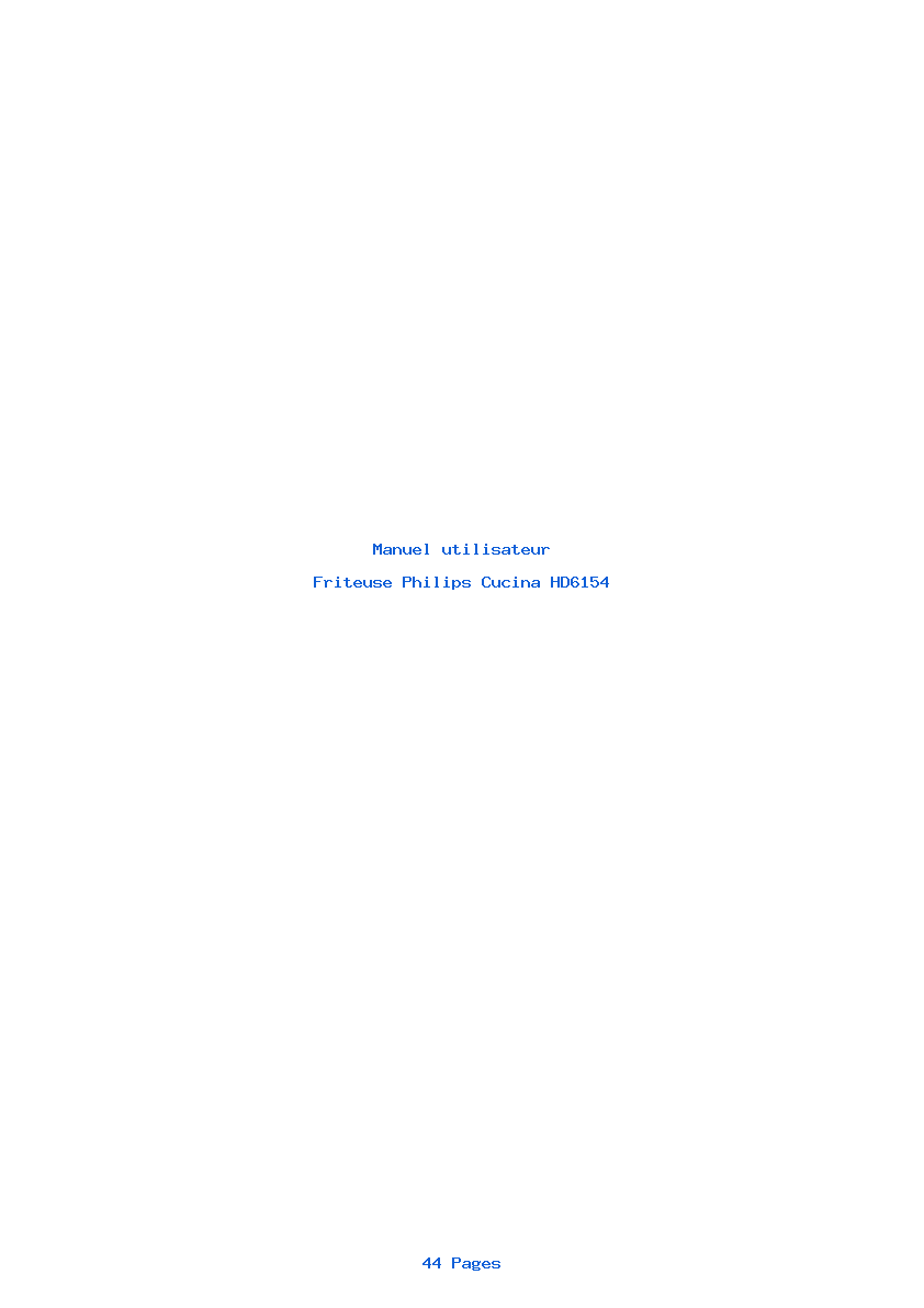 Page 1 de la notice Manuel utilisateur Philips Cucina HD6154