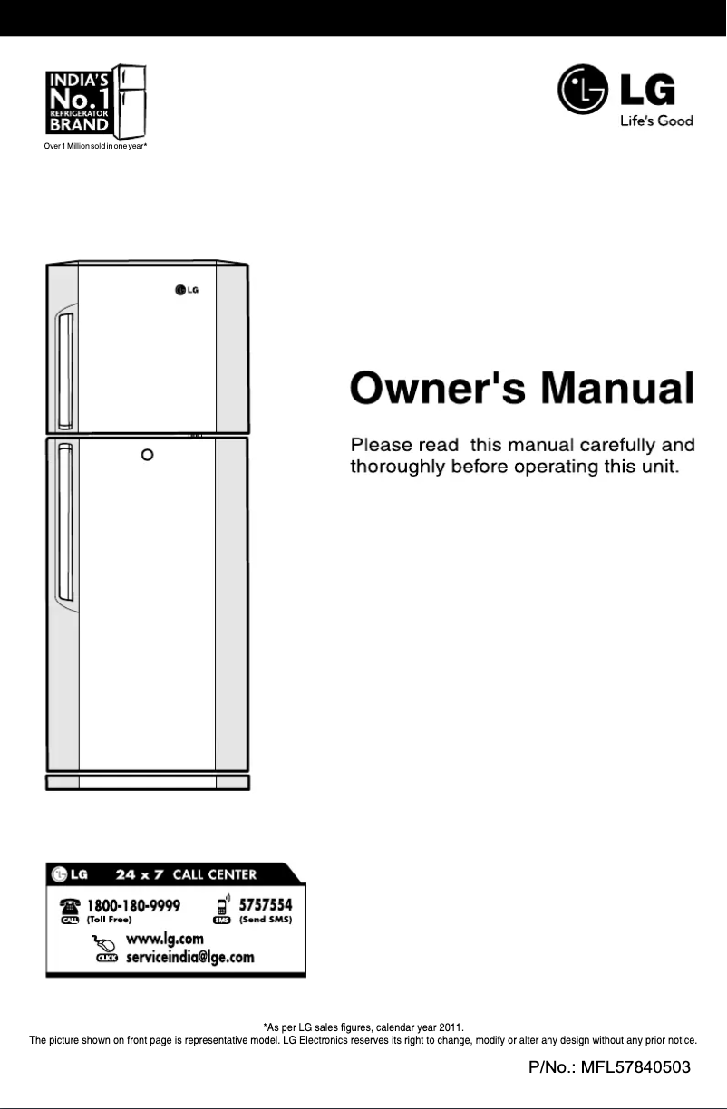 Page 1 de la notice Manuel utilisateur LG GL-254ATG4