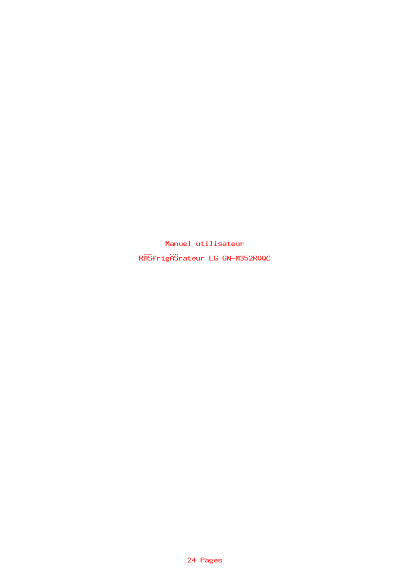 Image de la première page du manuel de l'appareil GN-M352RQQC