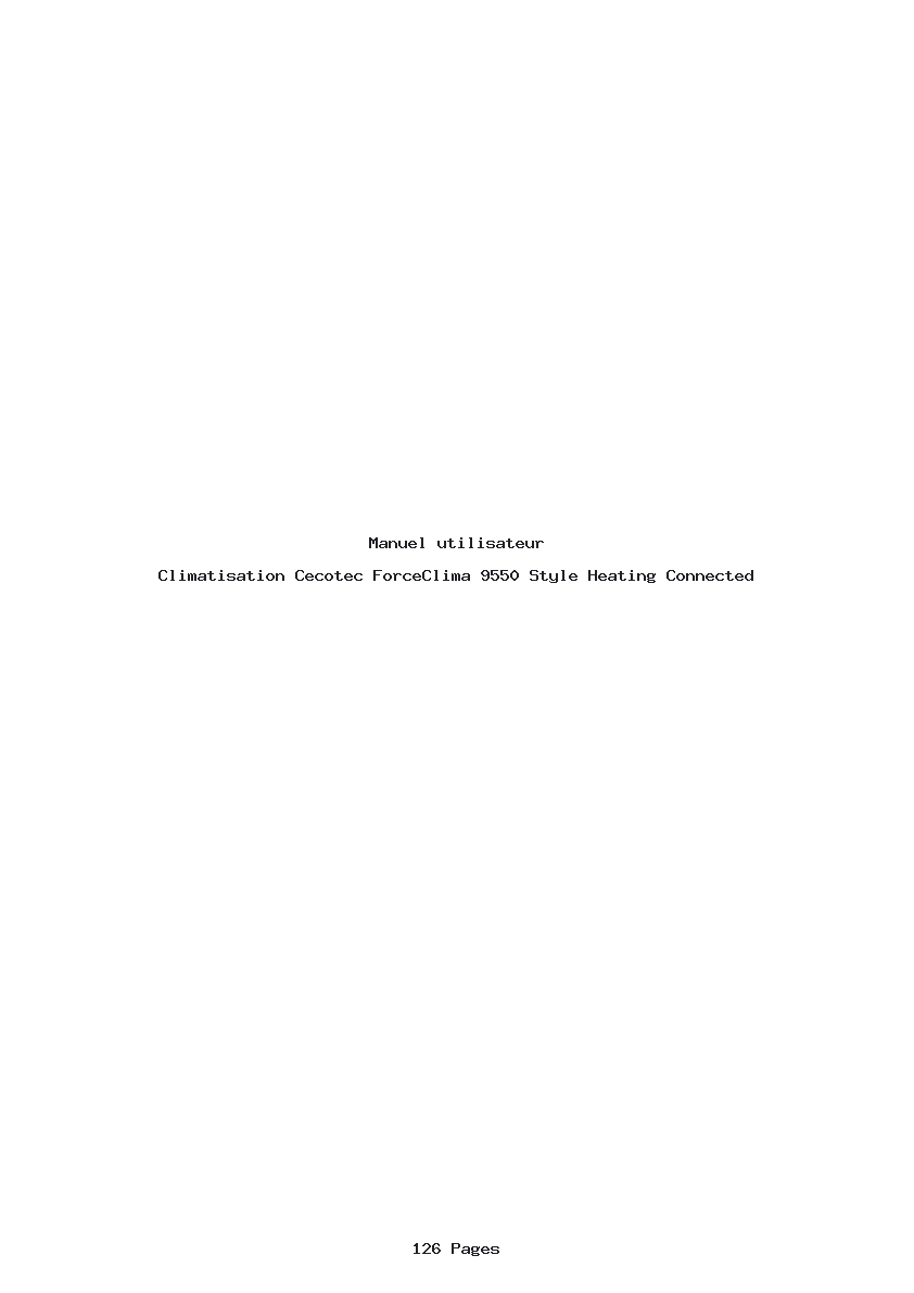 Page 1 de la notice Manuel utilisateur Cecotec ForceClima 9550 Style Heating Connected