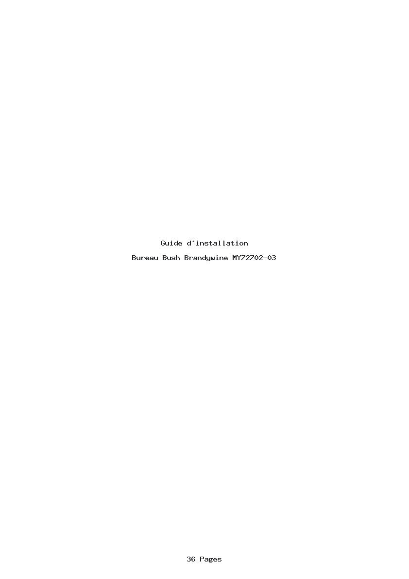 Page 1 de la notice Guide d'installation Bush Brandywine MY72702-03