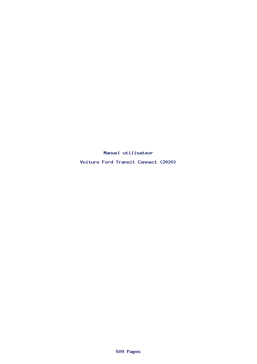 Page 1 de la notice Manuel utilisateur Ford Transit Connect (2020)