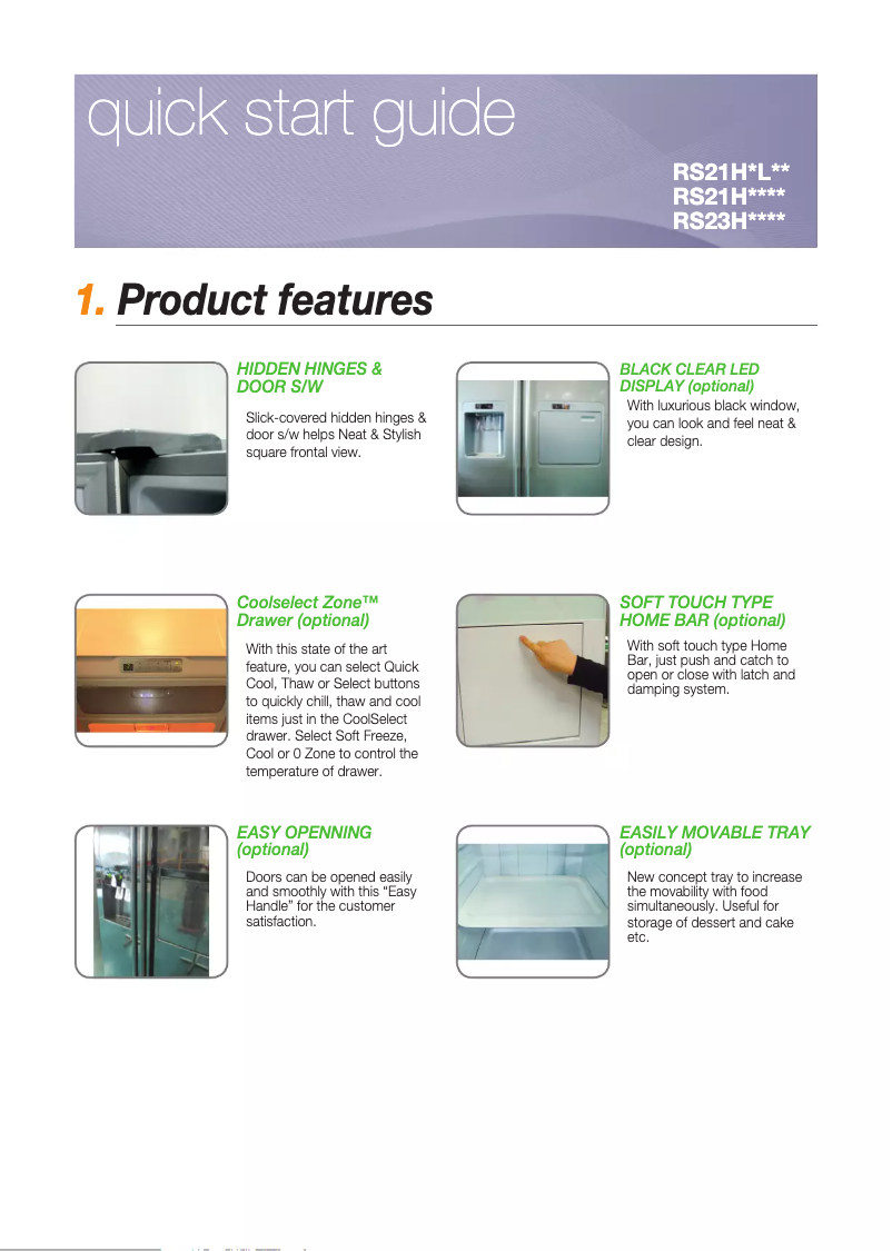 Página 1 del manual Guía de instalación Samsung RS21HFTIS