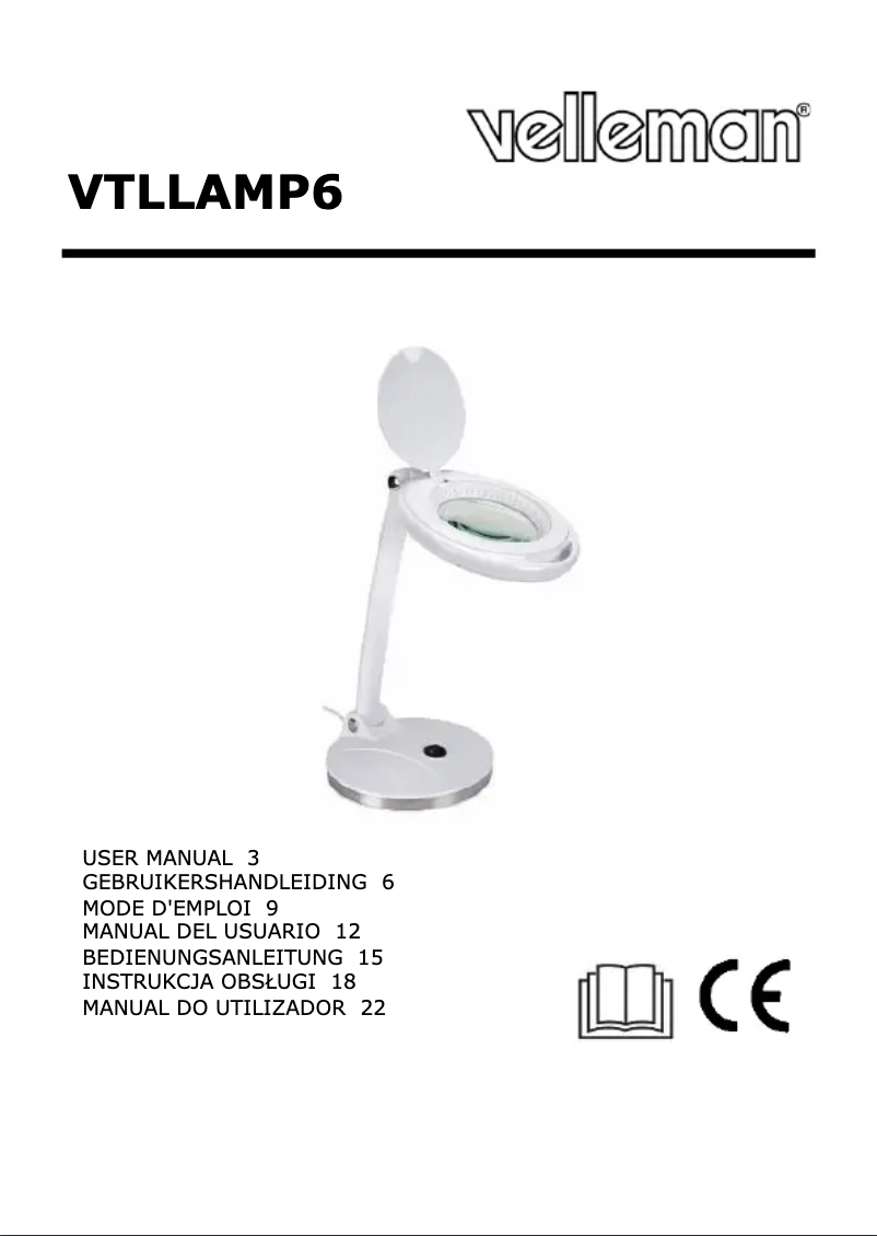 Page 1 de la notice Manuel utilisateur Velleman VTLLAMP6