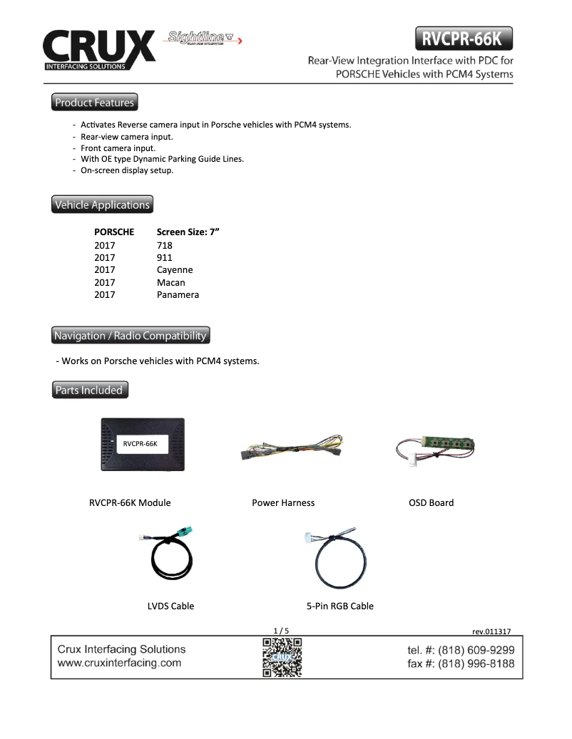 Página 1 del manual Manual de usuario CRUX RVCPR-66K