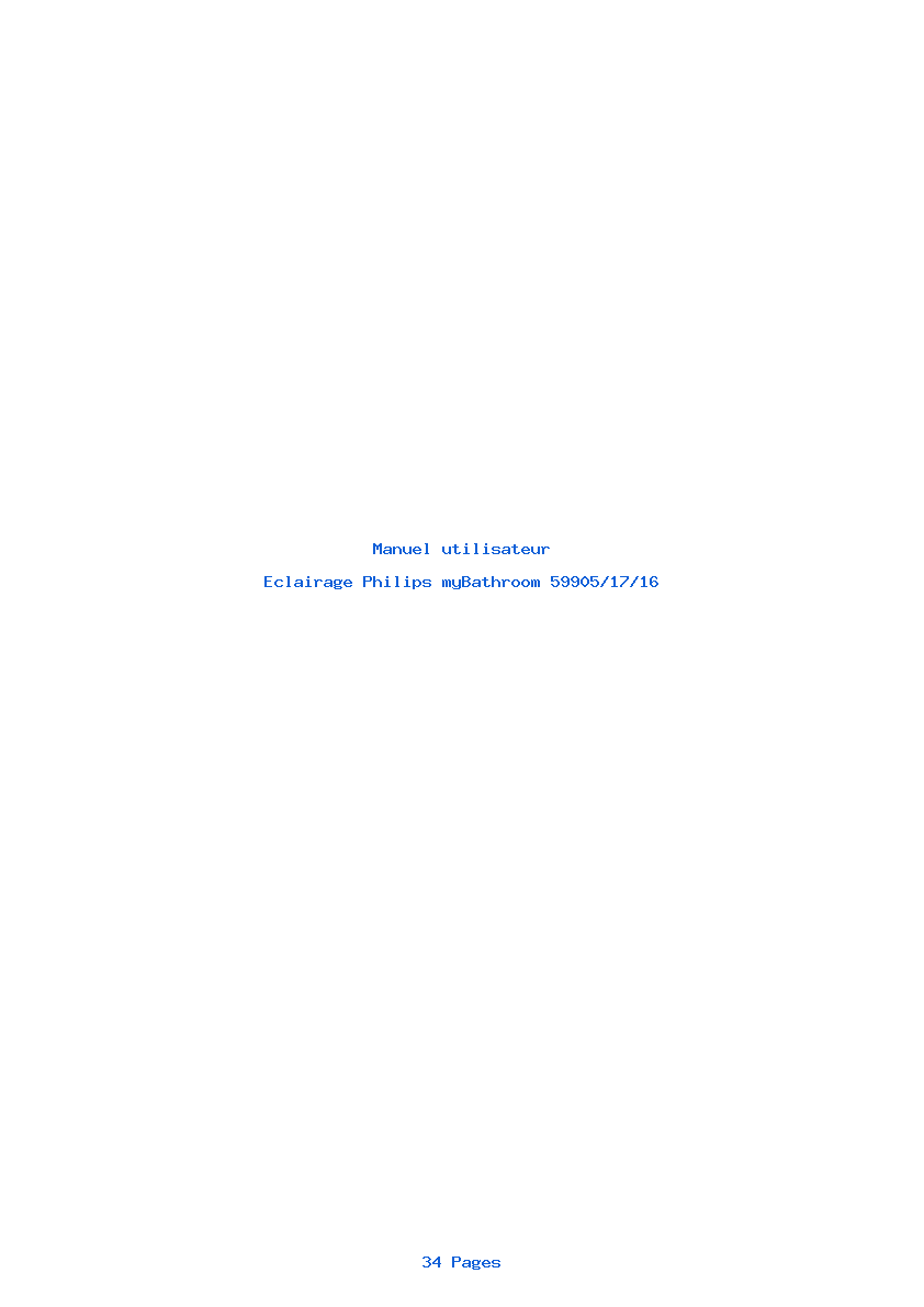 Page 1 de la notice Manuel utilisateur Philips myBathroom 59905/17/16