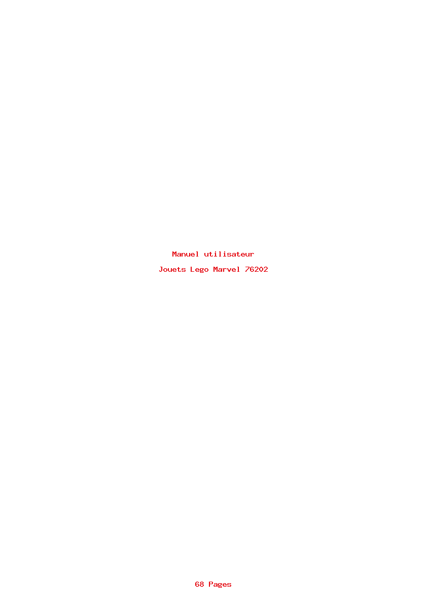 Page 1 de la notice Manuel utilisateur Lego Marvel 76202