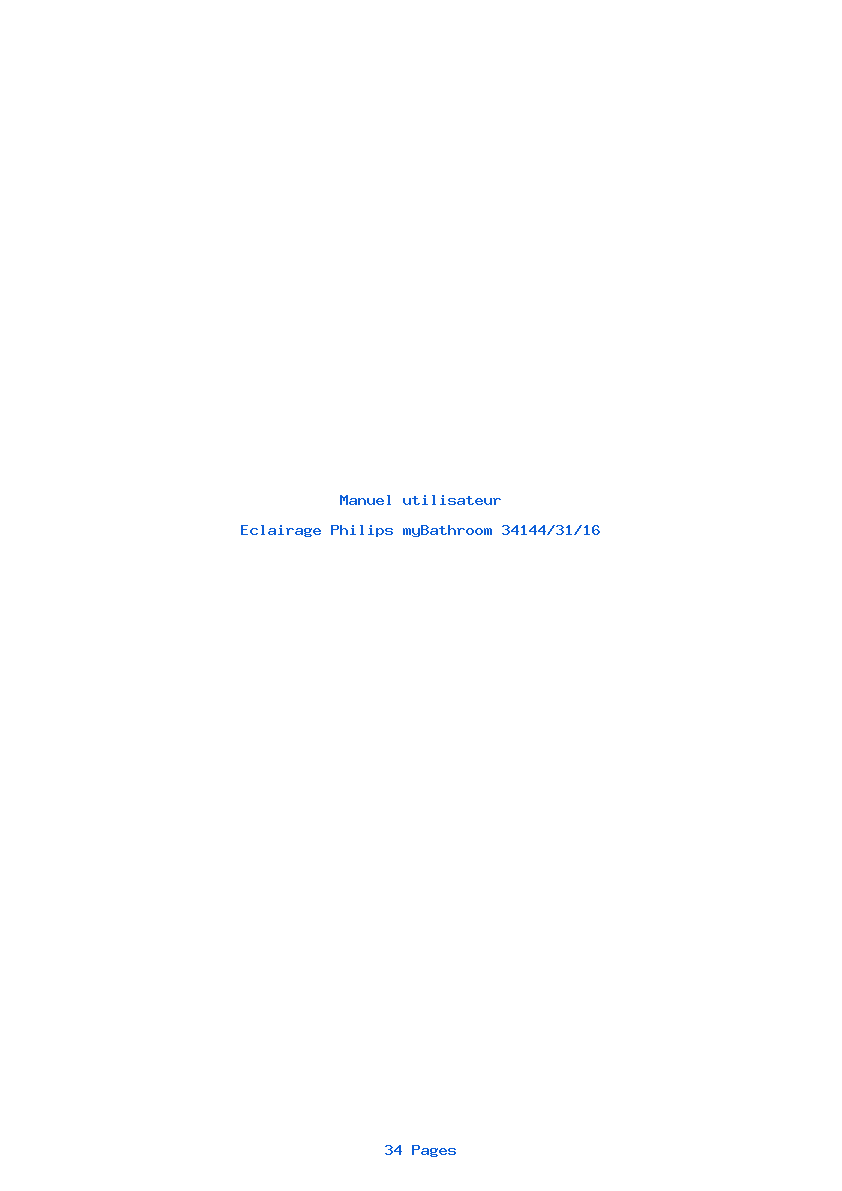 Page 1 de la notice Manuel utilisateur Philips myBathroom 34144/31/16