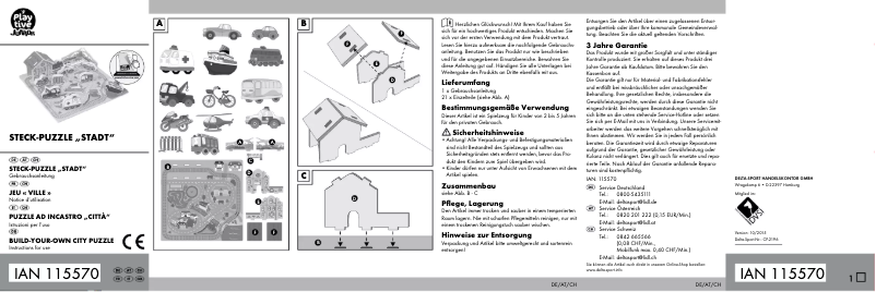 Page 1 de la notice Manuel utilisateur Playtive IAN 115570