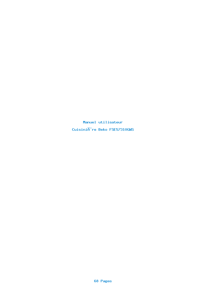 Page 1 de la notice Manuel utilisateur Beko FSE57310GWS