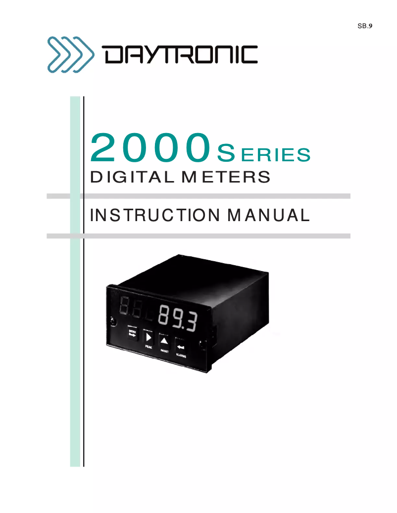 Page 1 of the manual User Manual Daytronic 2162X