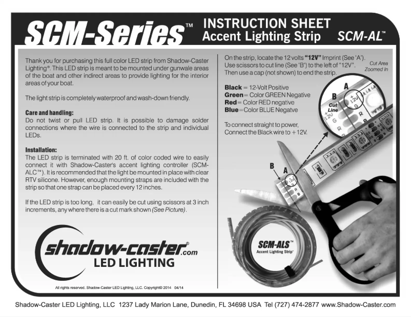 Page 1 de la notice Manuel utilisateur Shadow-Caster SCM-AL-LED-08