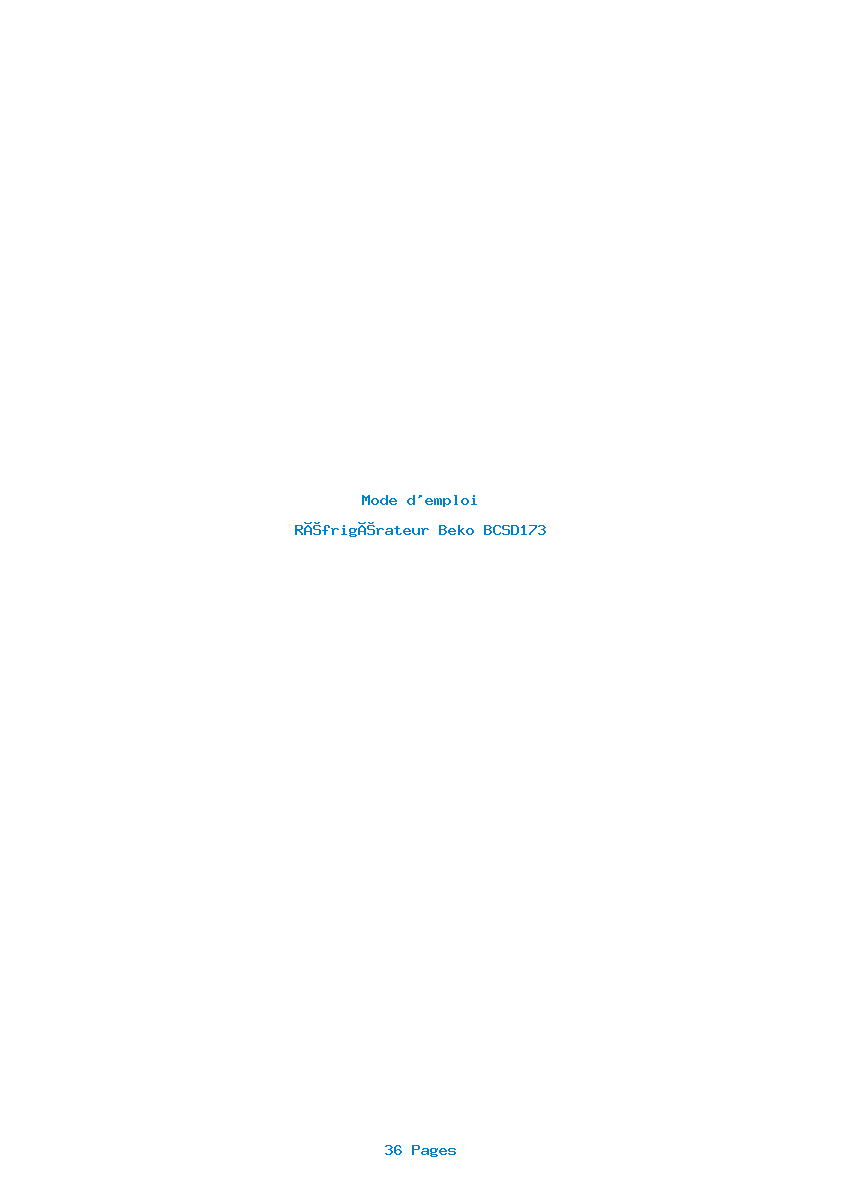 Page 1 de la notice Mode d'emploi Beko BCSD173