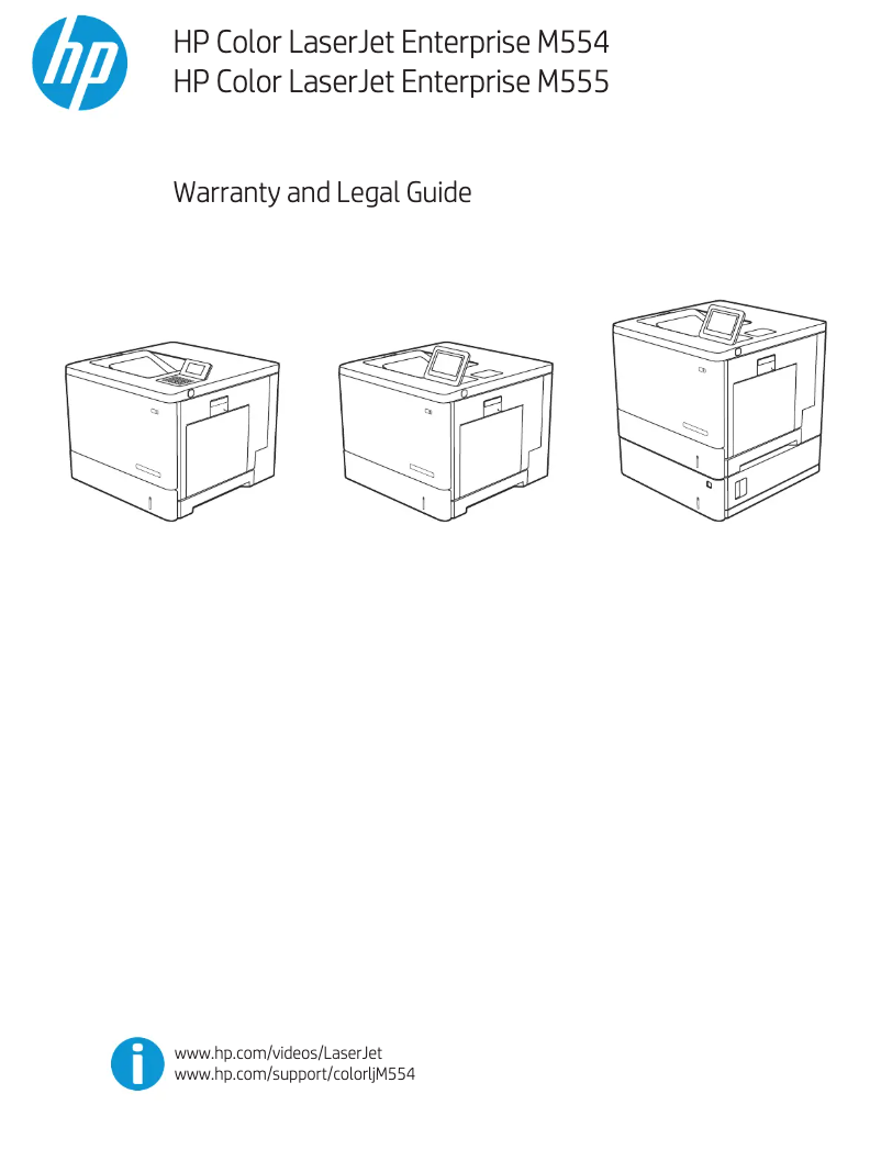 Página 1 del manual Información de garantía HP Color LaserJet Enterprise M555