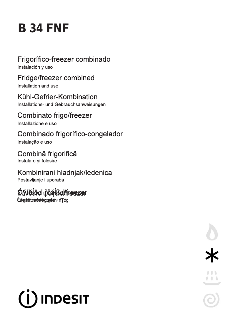 Page 1 de la notice Manuel utilisateur Indesit B 34 FNF