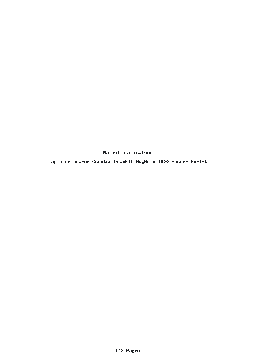Page 1 de la notice Manuel utilisateur Cecotec DrumFit WayHome 1800 Runner Sprint