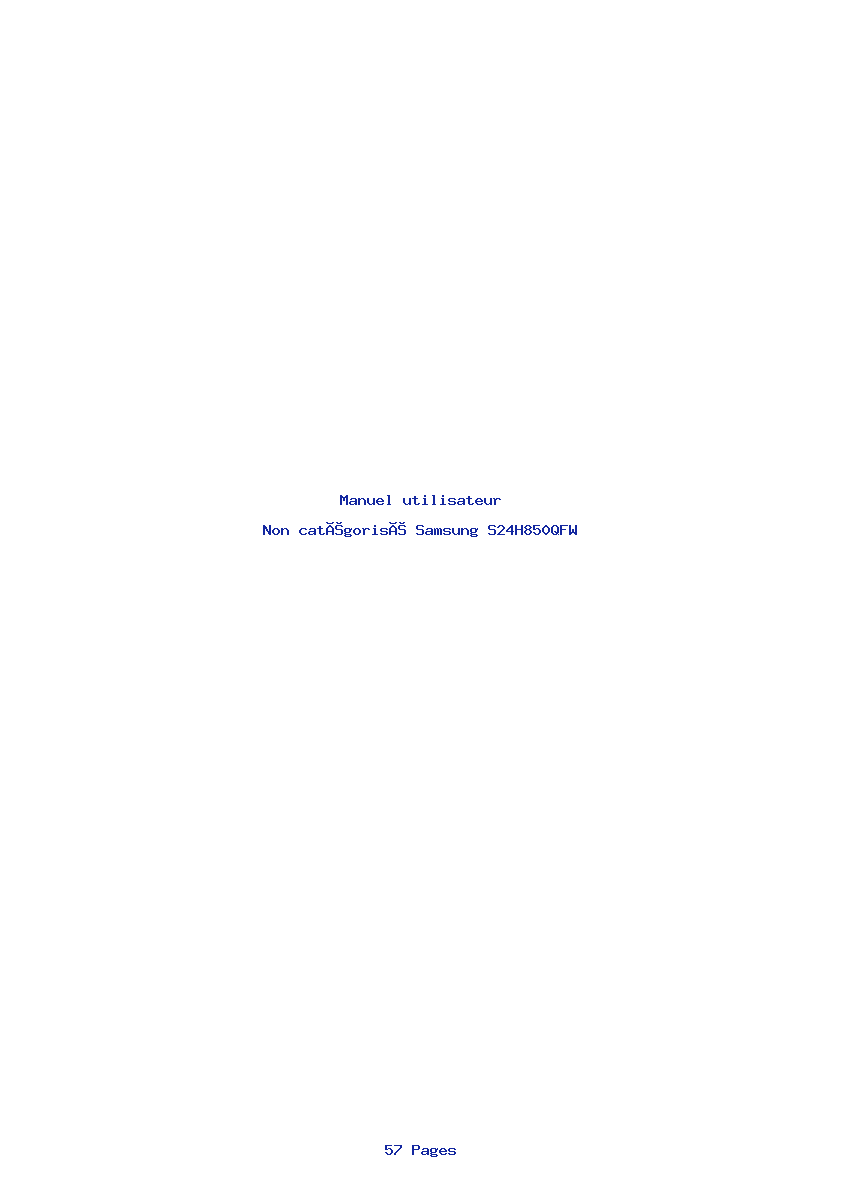 Page 1 de la notice Manuel utilisateur Samsung S24H850QFW