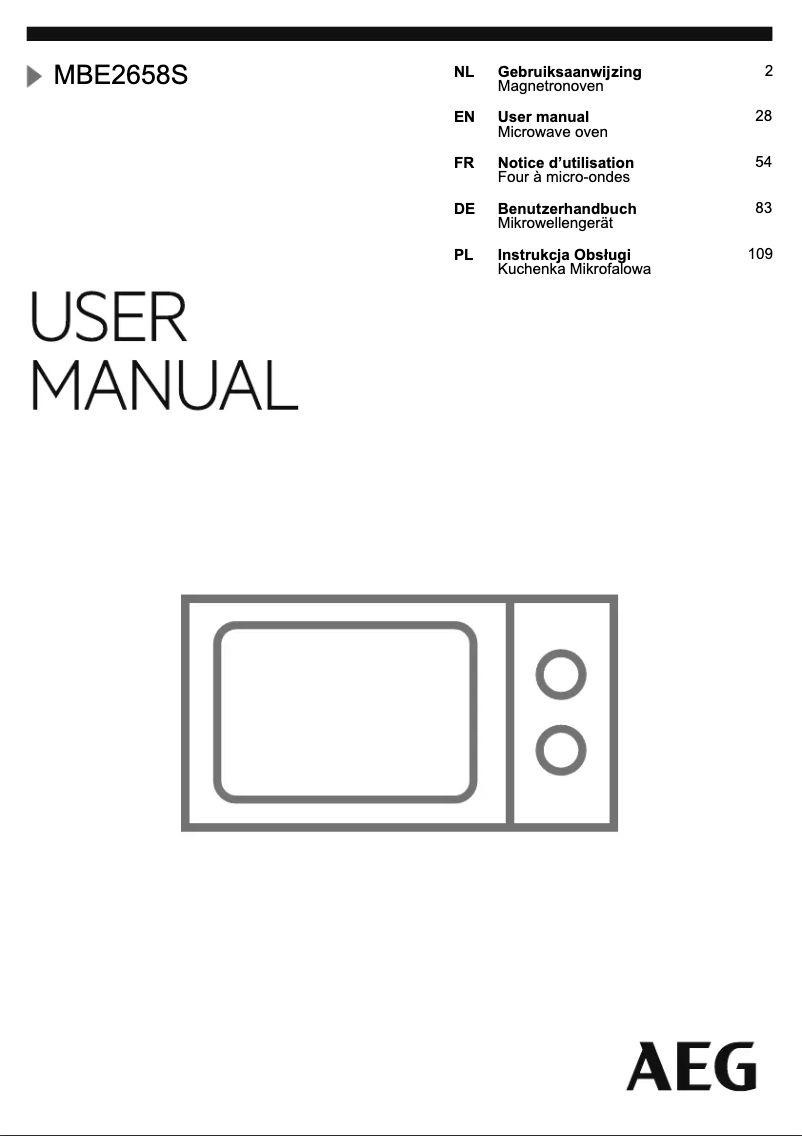 Página 1 del manual Manual de usuario AEG MBE2658S-M