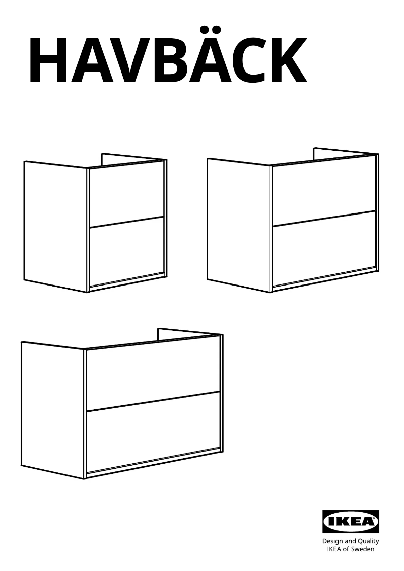 Image de la première page du manuel de l'appareil HAVBÄCK 805.352.01