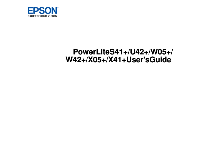 Página 1 del manual Manual de usuario Epson PowerLite U42+