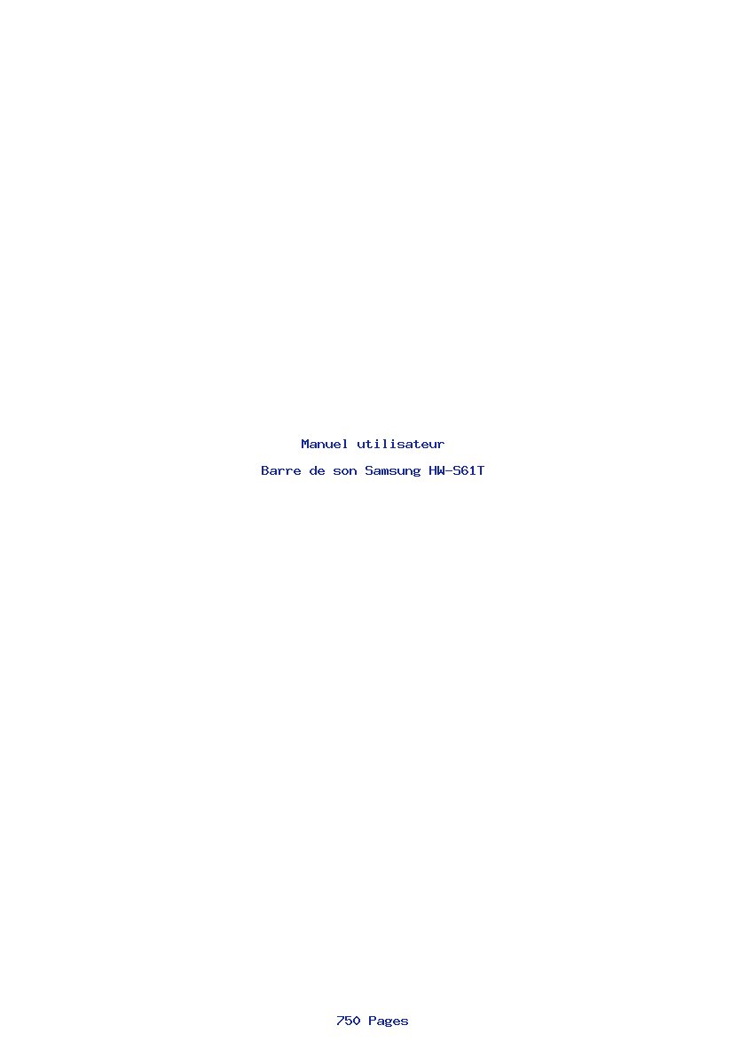 Page 1 de la notice Manuel utilisateur Samsung HW-S61T