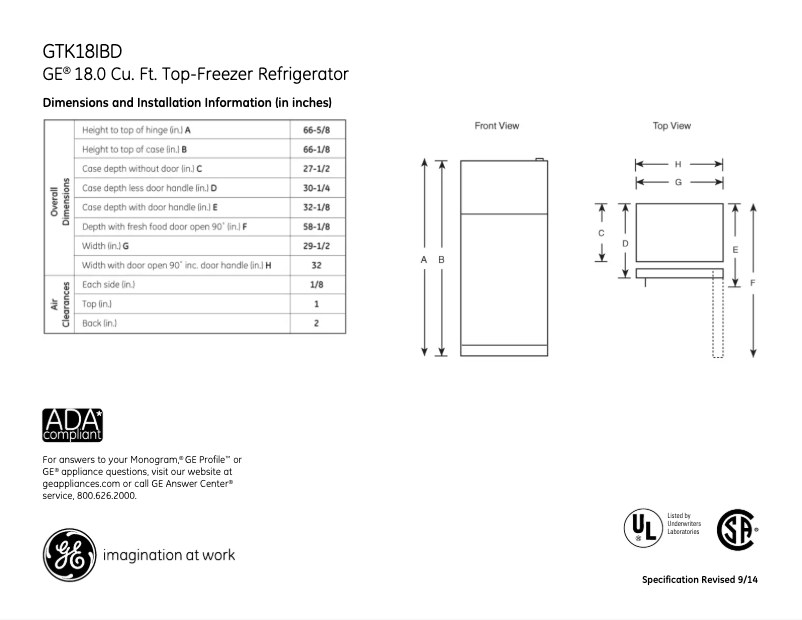 Image de la première page du manuel de l'appareil GTK18IBDBS