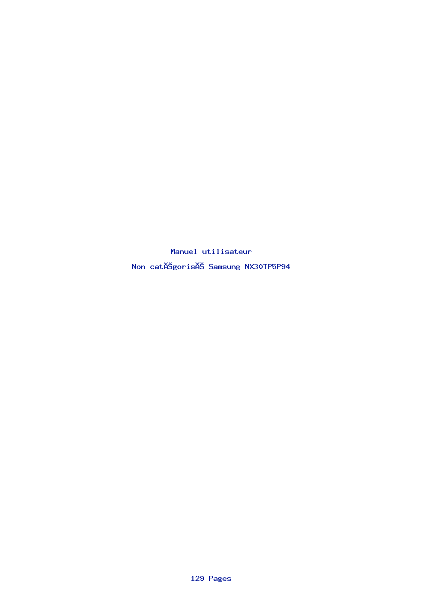 Page 1 de la notice Manuel utilisateur Samsung NX30TP5P94