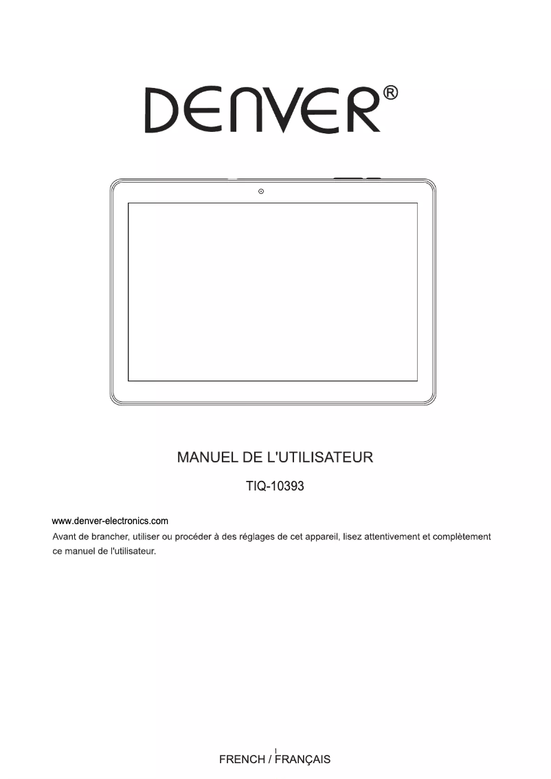 Page 1 de la notice Manuel utilisateur Denver TIQ-10393