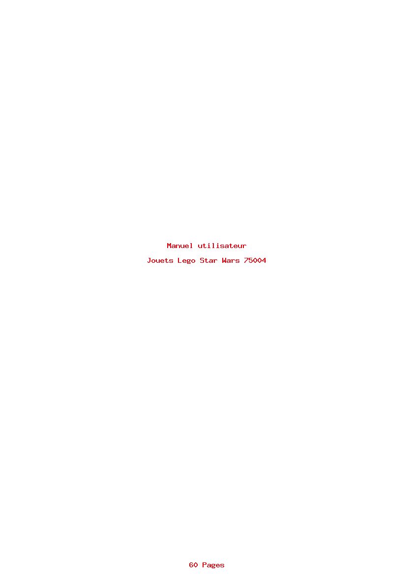 Page 1 de la notice Manuel utilisateur Lego Star Wars 75004