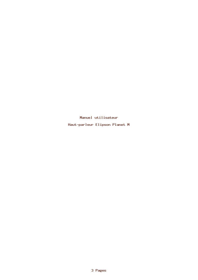 Page 1 de la notice Manuel utilisateur Elipson Planet M